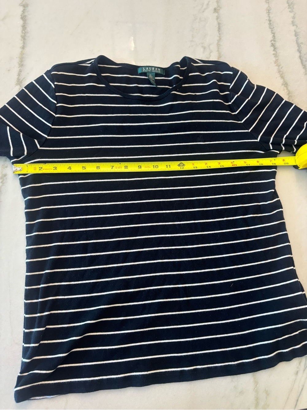 Lauren Ralph Lauren Classic Striped Long Sleeve Top Black White Fall Capsule XL - Picture 6 of 6